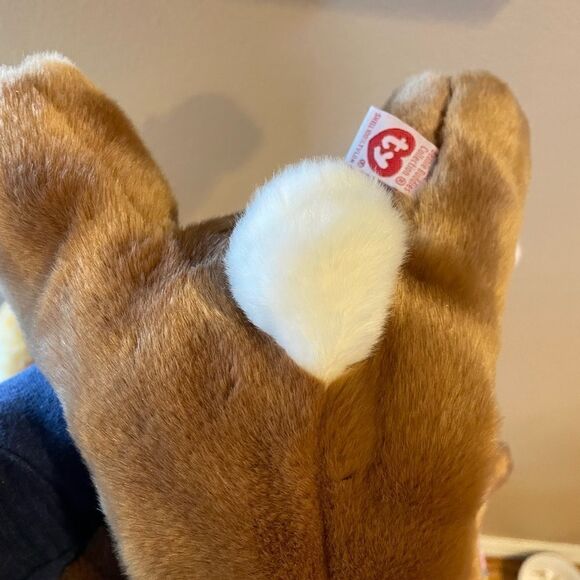 TY Large Vintage NWT Bunnies Praying Grace HTF Hopper and Ears Brown Bunny - Picture 7 of 15